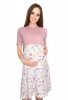 MijaCulture Pretty Maternity and Pregnancy Dress Ali 7146 Pink/Flowers